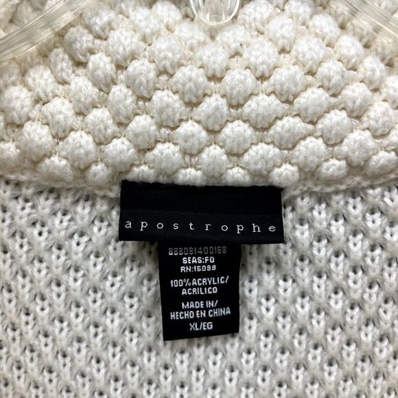 Apostrophe Cardigan Womens XL Beige Knit Sweater Sleeveless snap button pockets‎ - Picture 8 of 16